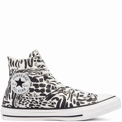 Női Converse Graphic Print Chuck Taylor All Star Magasszárú Cipő CO3250174 Bézs/Fekete